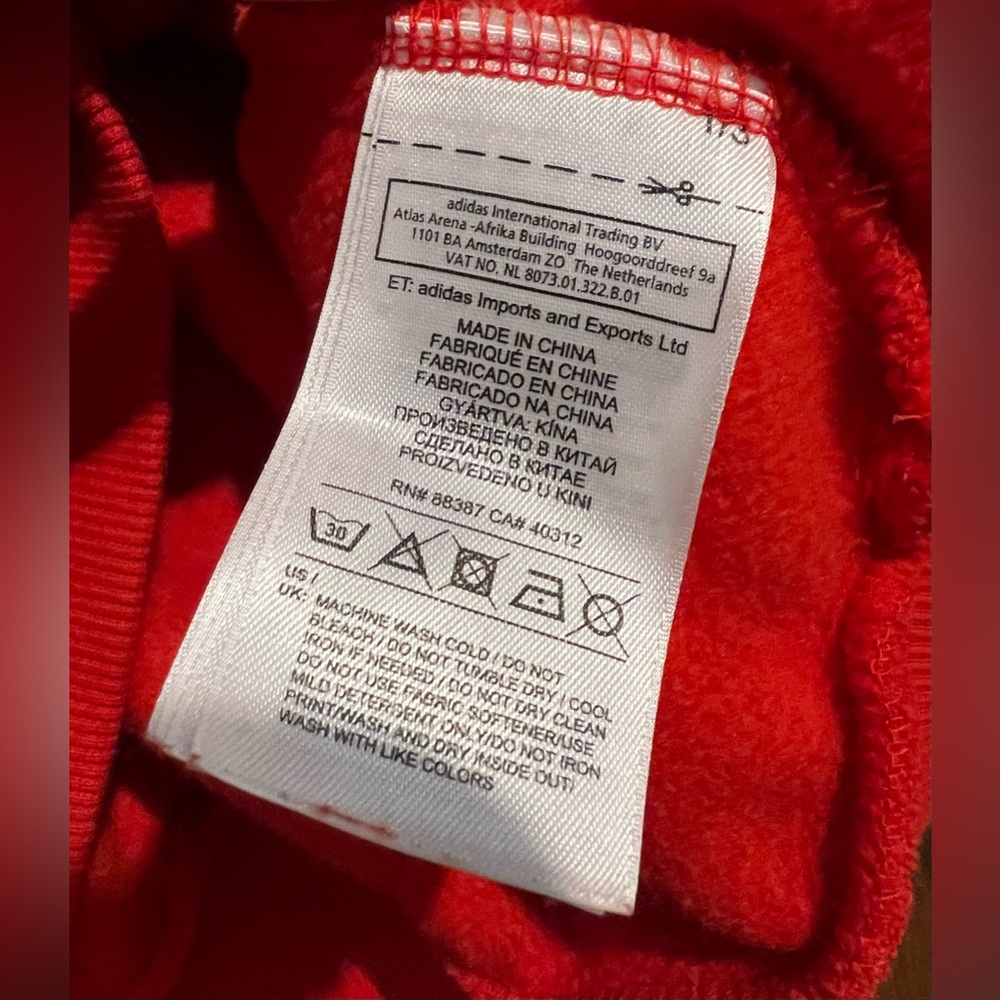 Adidas Women’s Red Feather Crackle Design Hoodie Size Large - Picture 3 of 9